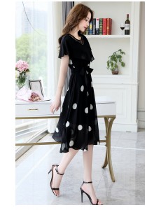 Polyester/Satin With Print Knee Length Dress