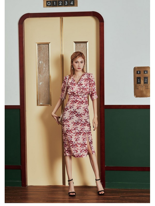 Polyester/Cotton With Print Knee Length Dress