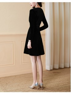 Polyester/Cotton With Stitching Above Knee Dress